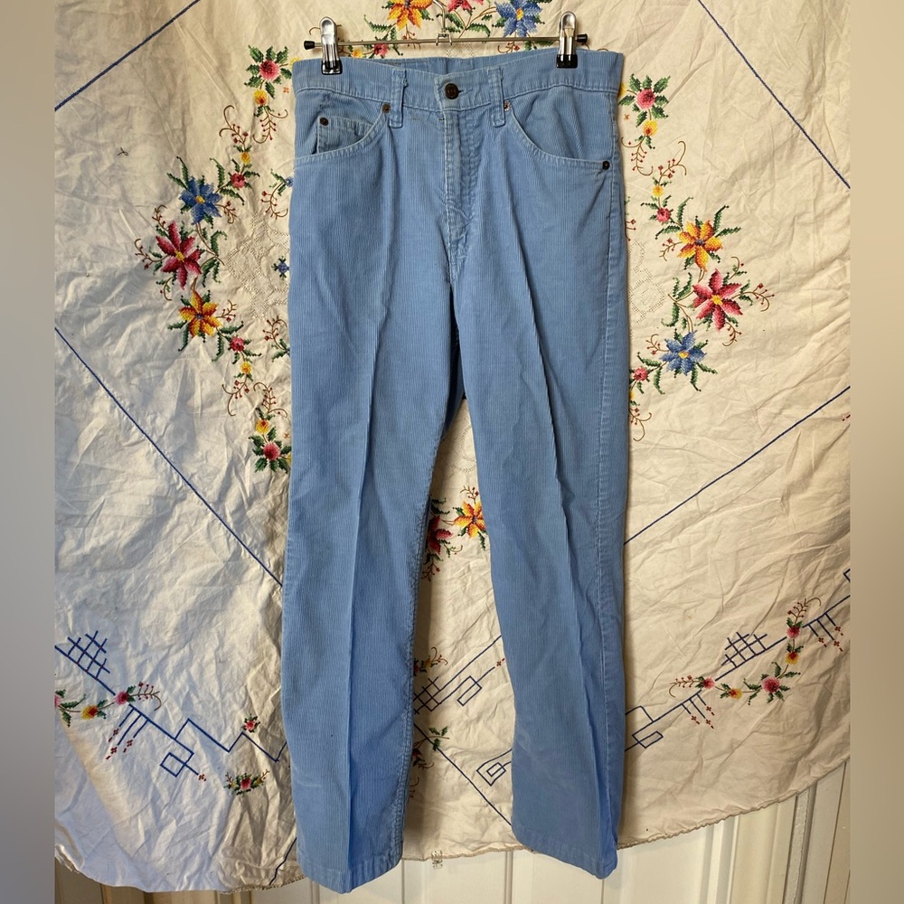 VINTAGE 80s LEVIS PURPLE 517 WHITE TAB CORDUROY JEANS